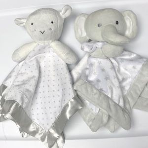 Two Animal Lovey Blankets